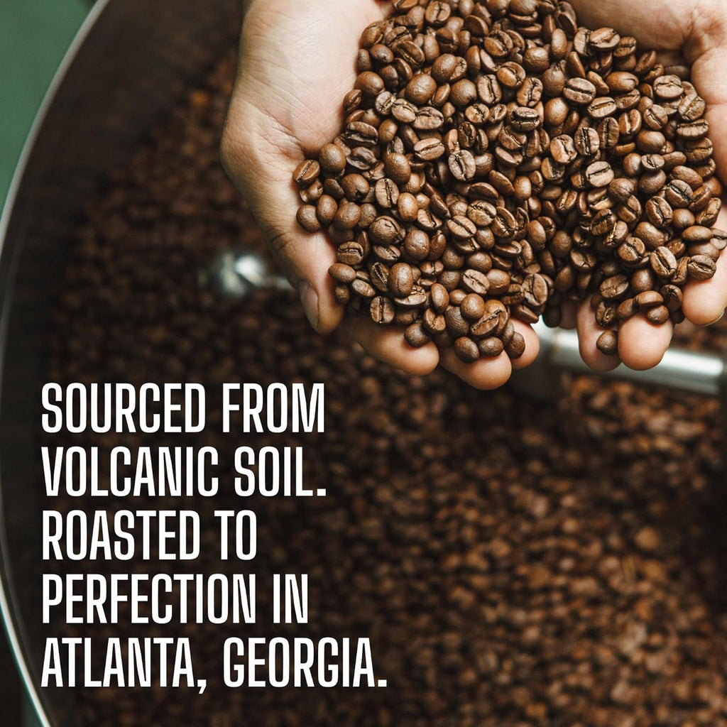 Volcanica Espresso Beans Decaf Coffee, Dark Roast Whole Bean Coffee, Bold Sweet Flavor, Swiss Water Process, Fresh Roasted, Kosher, Vegan, Gluten-Free, 16 Oz - Haynesworld General Goods
