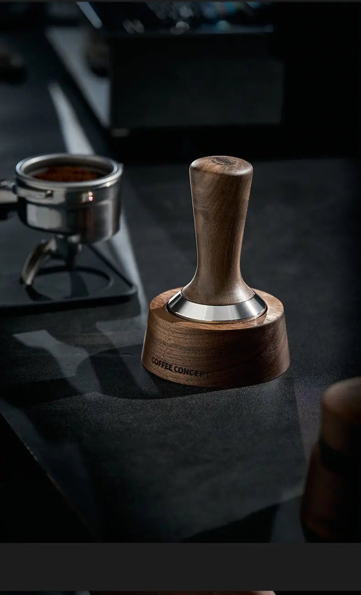 Walnut Espresso Tool Organizer Stand - Multi-Slot Storage for Tamper & Distributor Under $36 - Shop Coffee Hobby