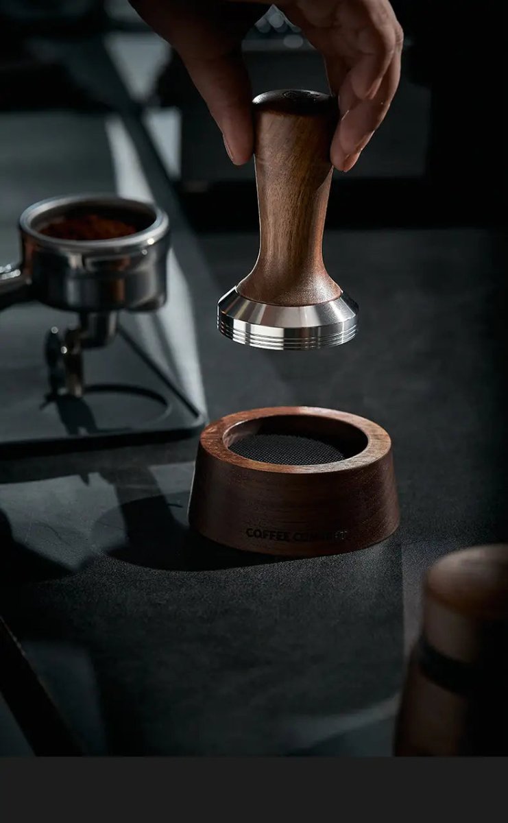 Walnut Espresso Tool Organizer Stand - Multi-Slot Storage for Tamper & Distributor Under $36 - Shop Coffee Hobby