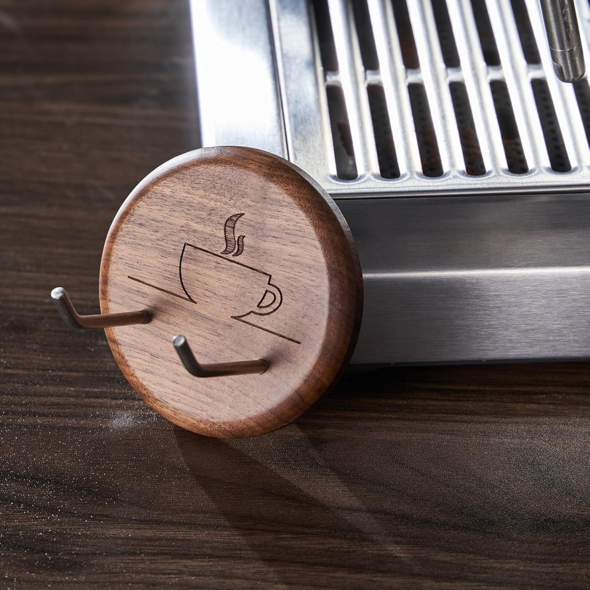 Walnut Wall-Mounted Portafilter Holder – Fits 51/54/58mm Espresso Machines - Shop Coffee Hobby