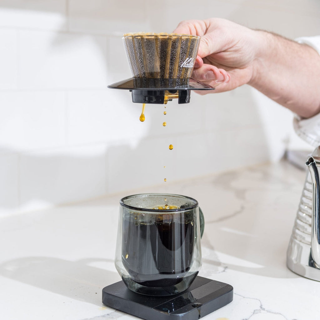 Kalita Wave 155 Glass Pour-Over Dripper with Black Collar