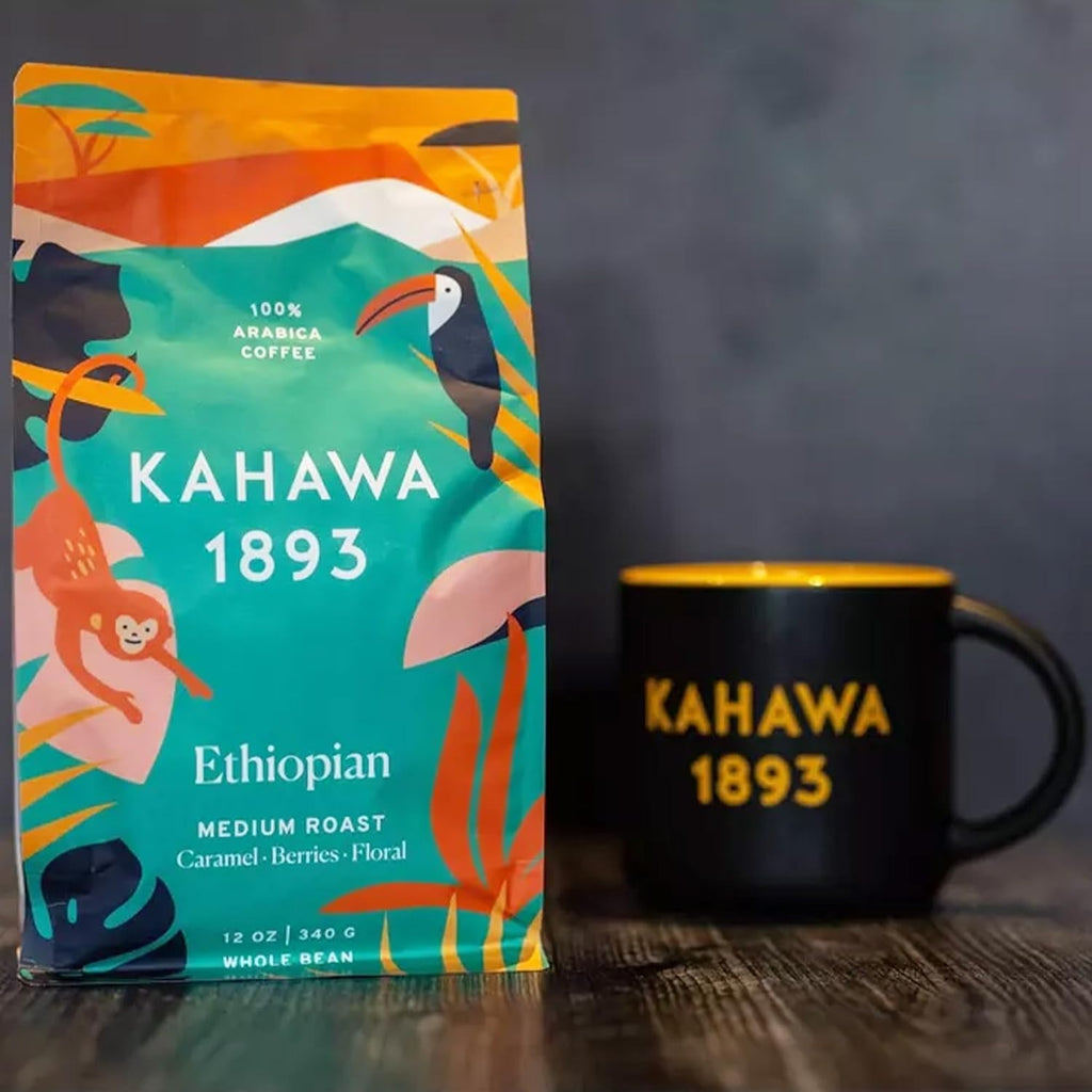 Whole Bean Coffee Medium Light Roast Ethiopian Blend 12 Oz - as Seen on Shark Tank, High Antioxidants, Naturally Sweet, Organically Grown, Ethically & Sustainably Sourced - Haynesworld General Goods