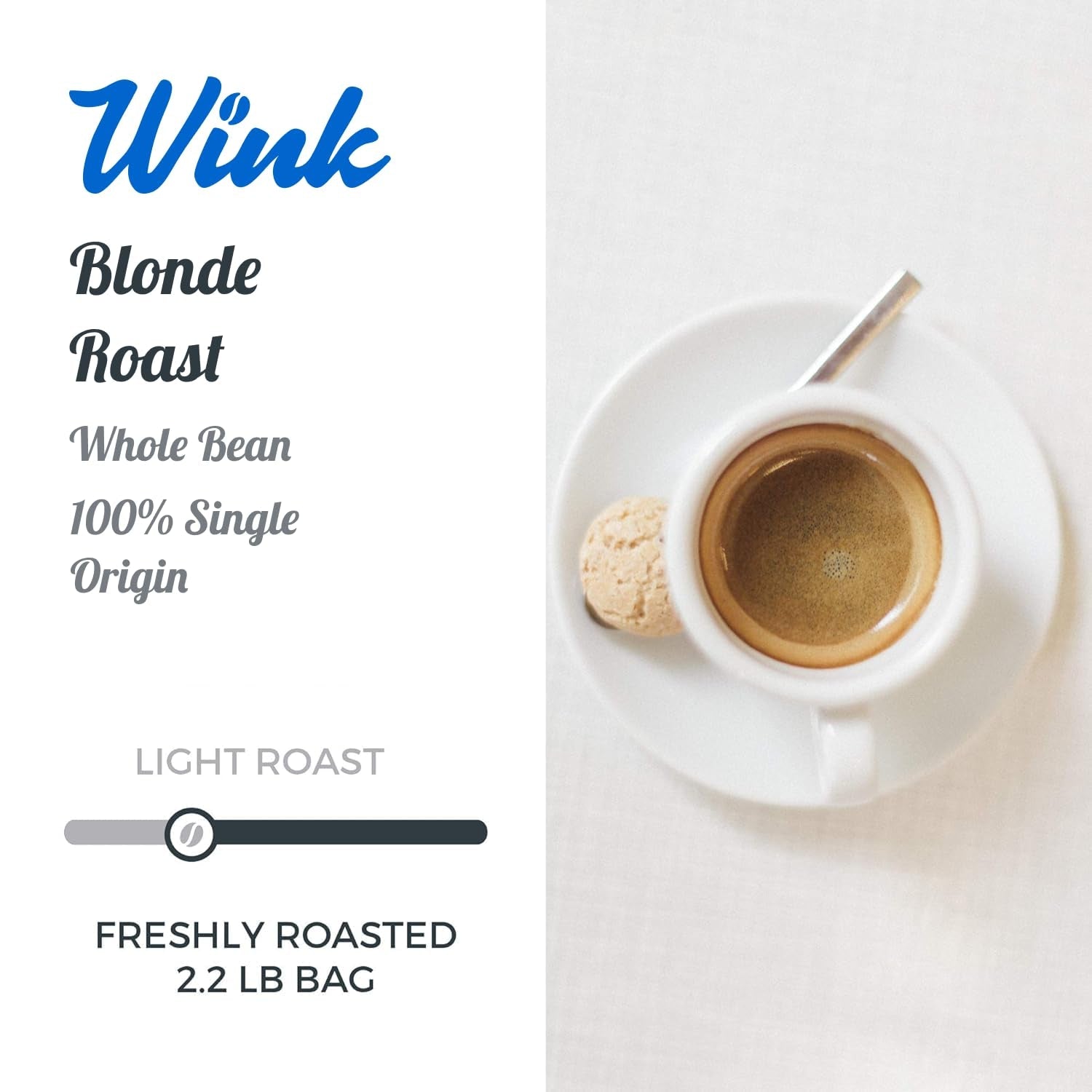 Wink Coffee - Blonde Roast Whole Bean Coffee, 2.2 Lb Bag, - Haynesworld General Goods