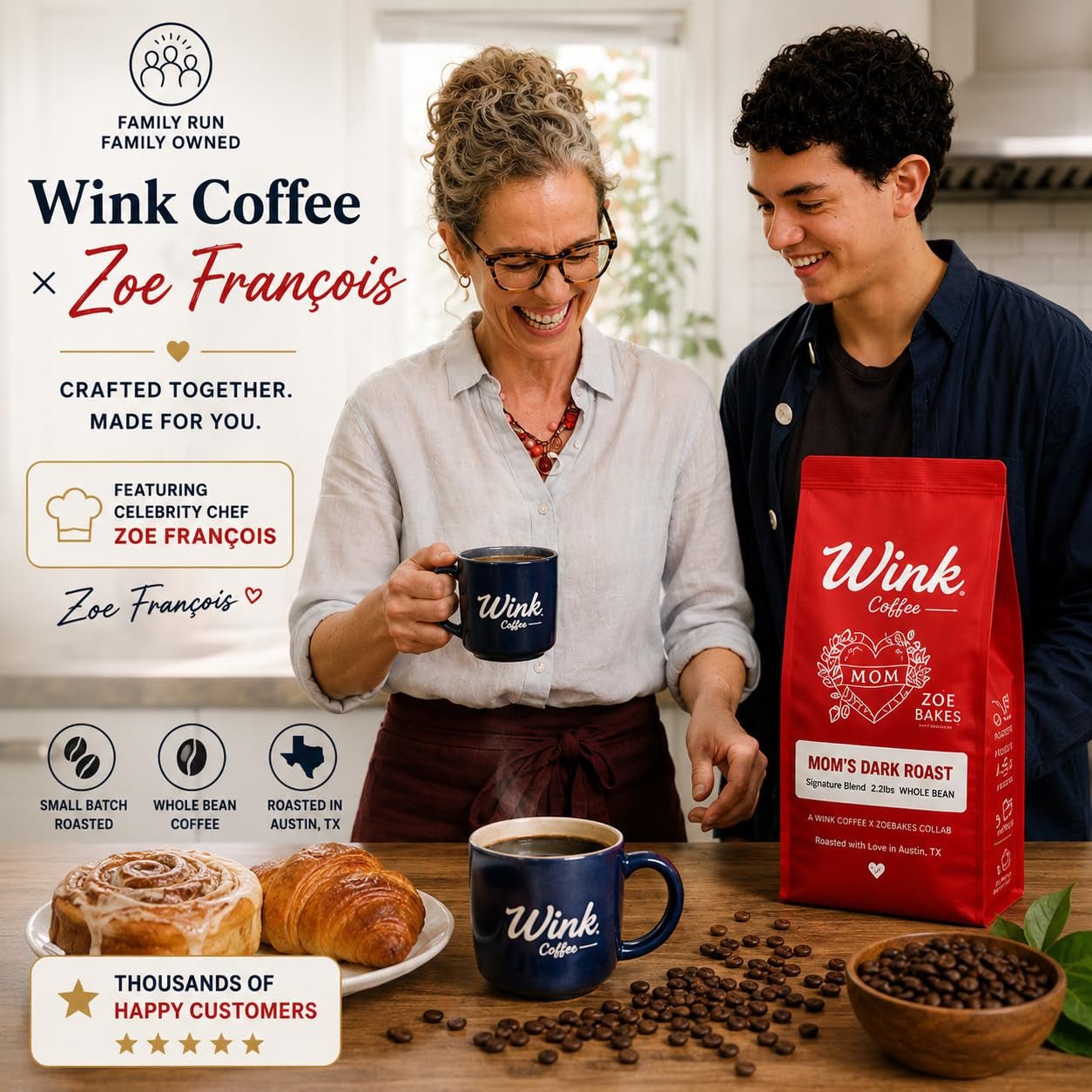 Wink Coffee - Blonde Roast Whole Bean Coffee, 2.2 Lb Bag, - Haynesworld General Goods