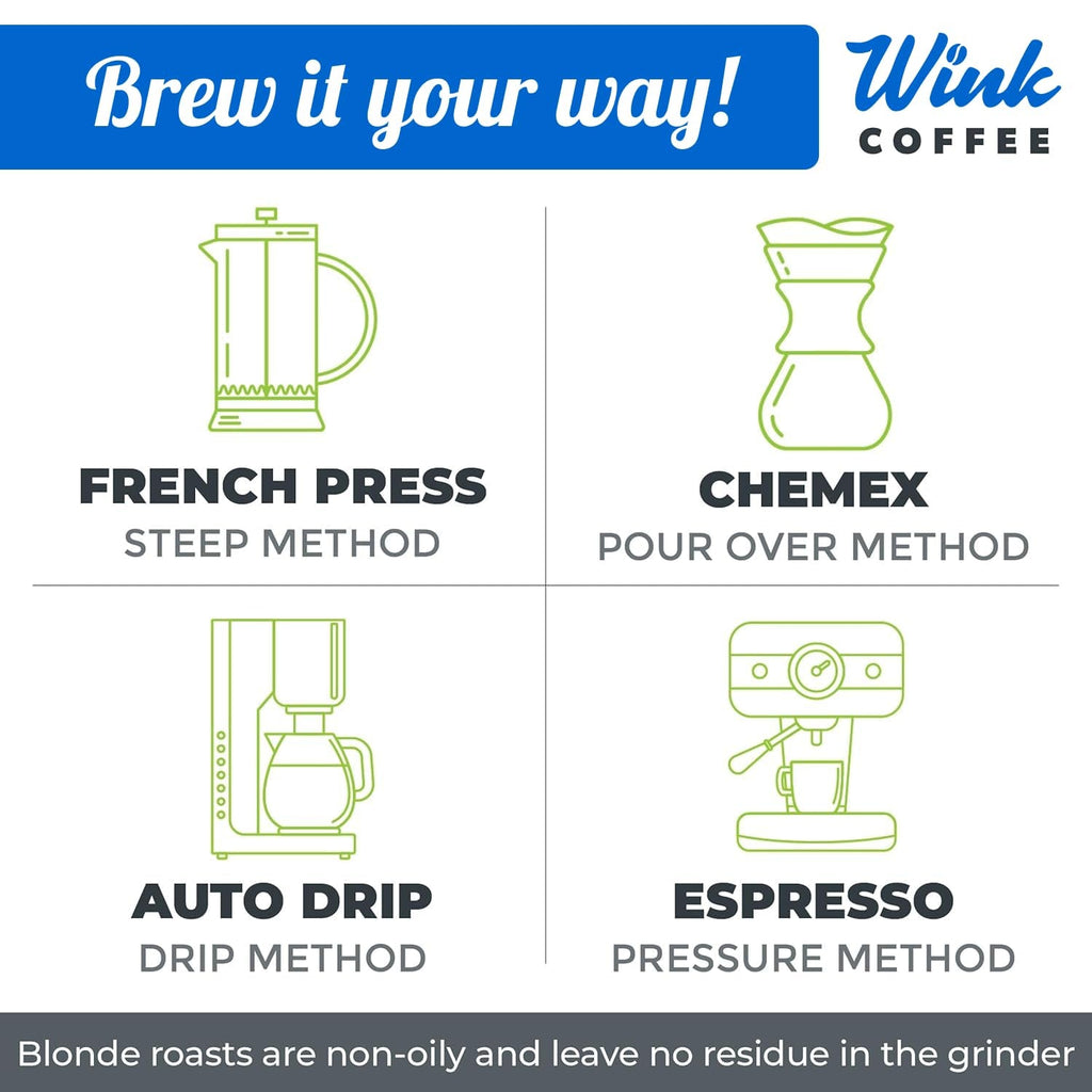Wink Coffee - Blonde Roast Whole Bean Coffee, 2.2 Lb Bag, - Haynesworld General Goods