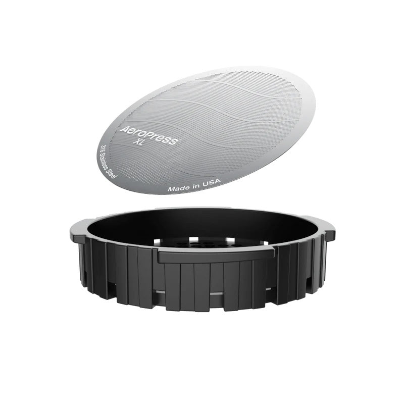 AeroPress XL Stainless Steel Reusable Filter for brewing coffee.