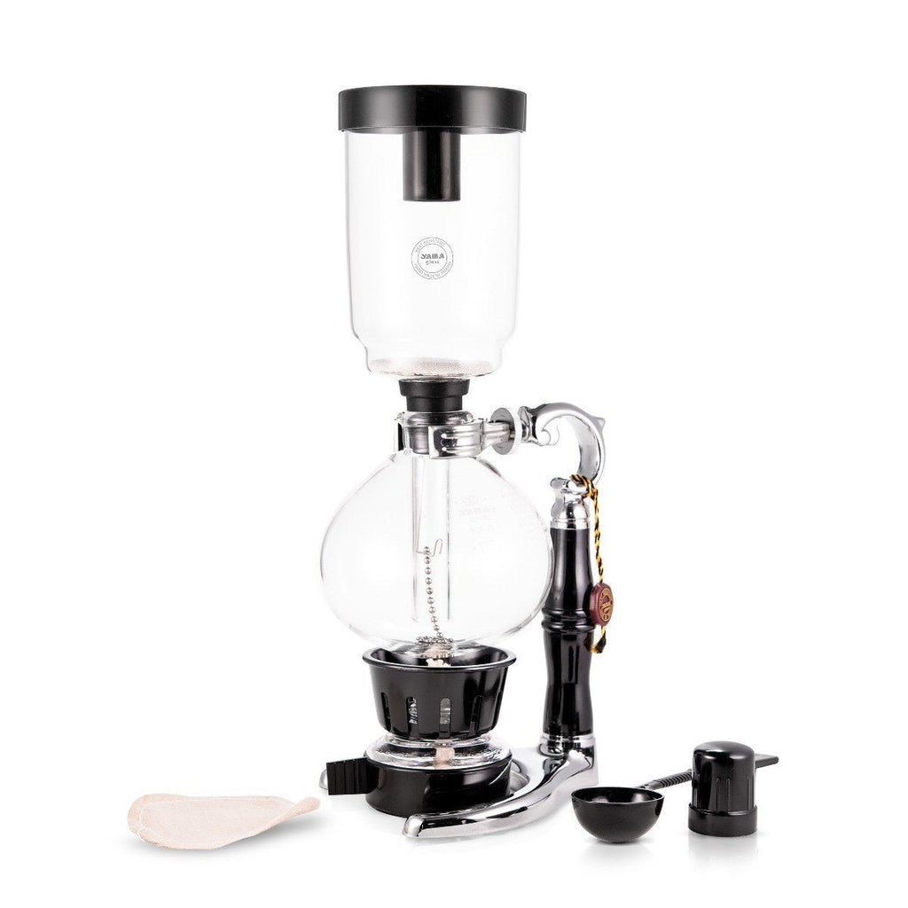 Yama Glass Siphon Coffee Maker – 5 Cup Tabletop Vacpot with Alcohol Burner - Shop Coffee Hobby