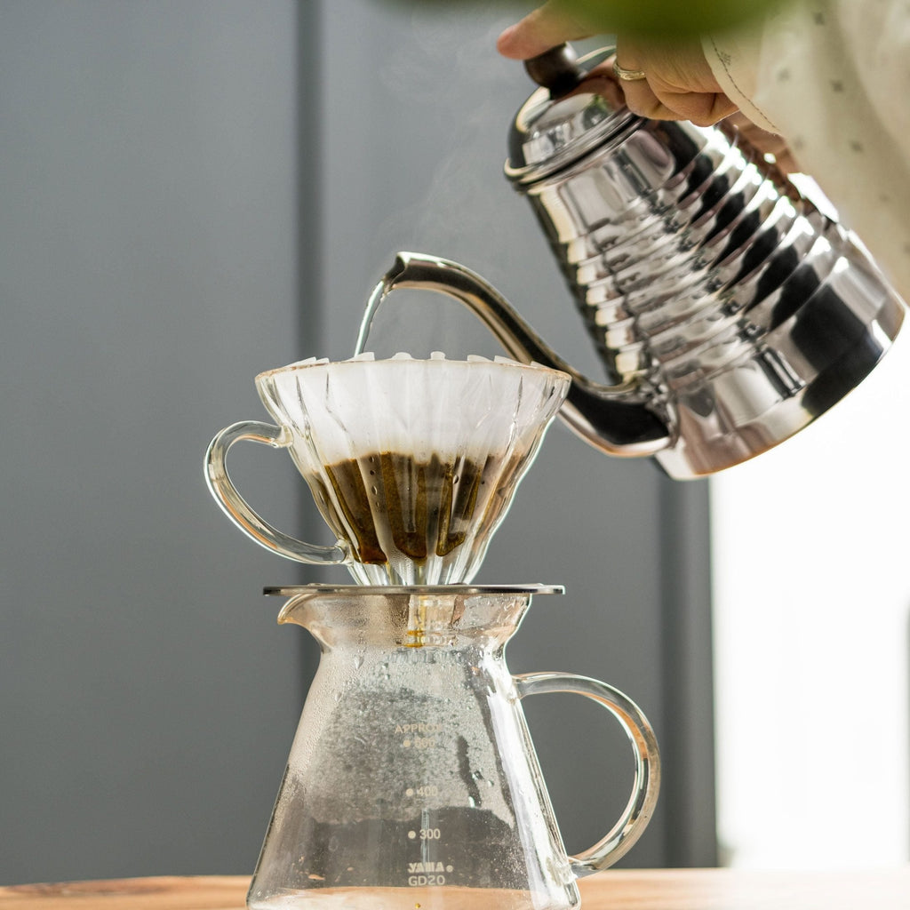 Yama Glass Cone Coffee Dripper – Stainless Steel (2–4 Cup Brewer) - Shop Coffee Hobby