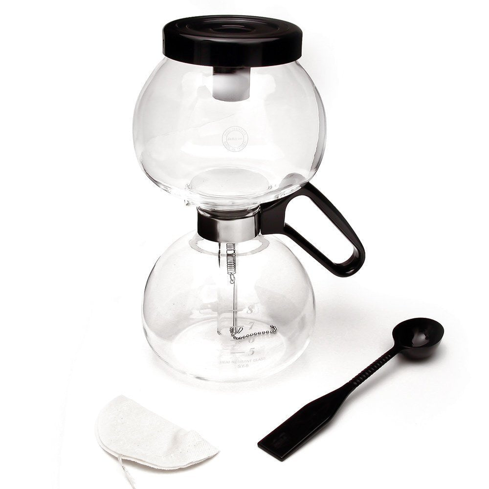Espresso Parts Yama Glass Stovetop Siphon Coffee Maker, 8 Cup / 24 oz