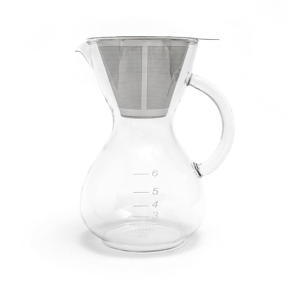 Yama Glass Coffee Drip Pot with Glass Handle & Stainless Steel Filter Cone – 30oz - Shop Coffee Hobby