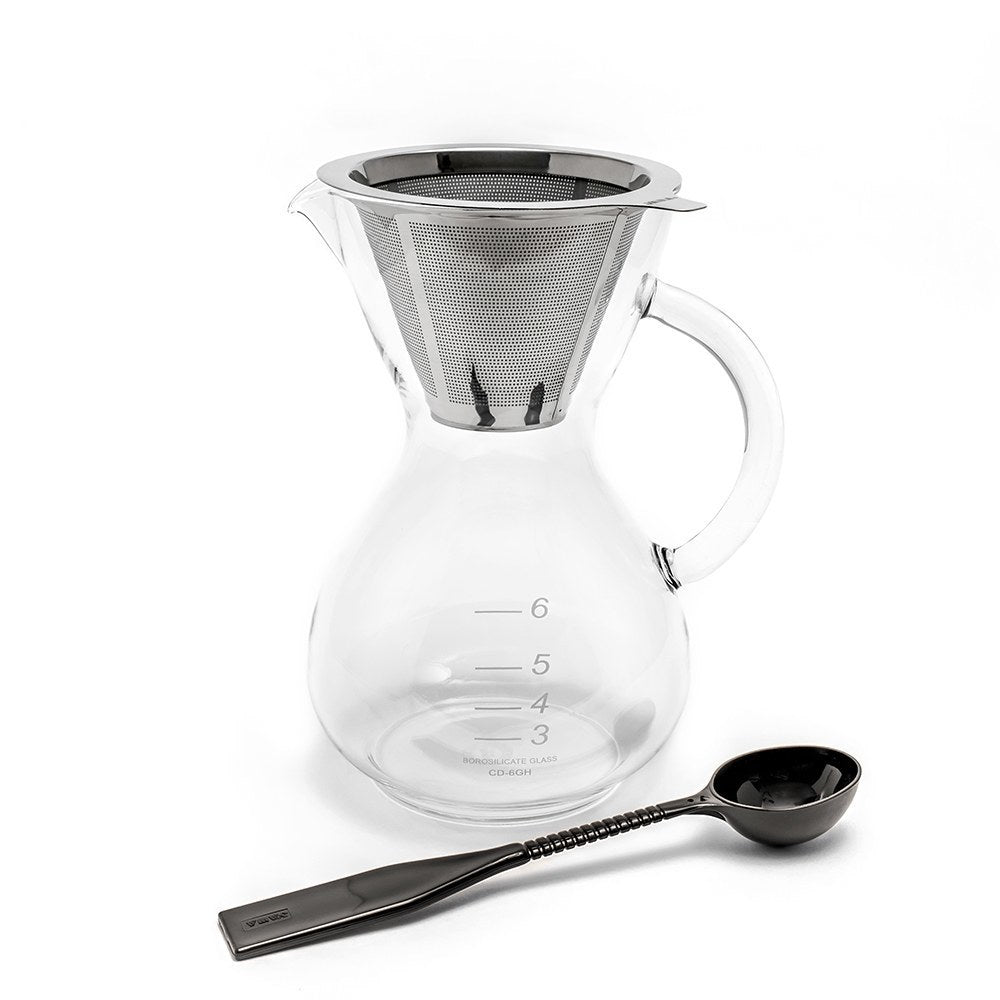 Yama Glass Coffee Drip Pot with Glass Handle & Stainless Steel Filter Cone – 30oz - Shop Coffee Hobby